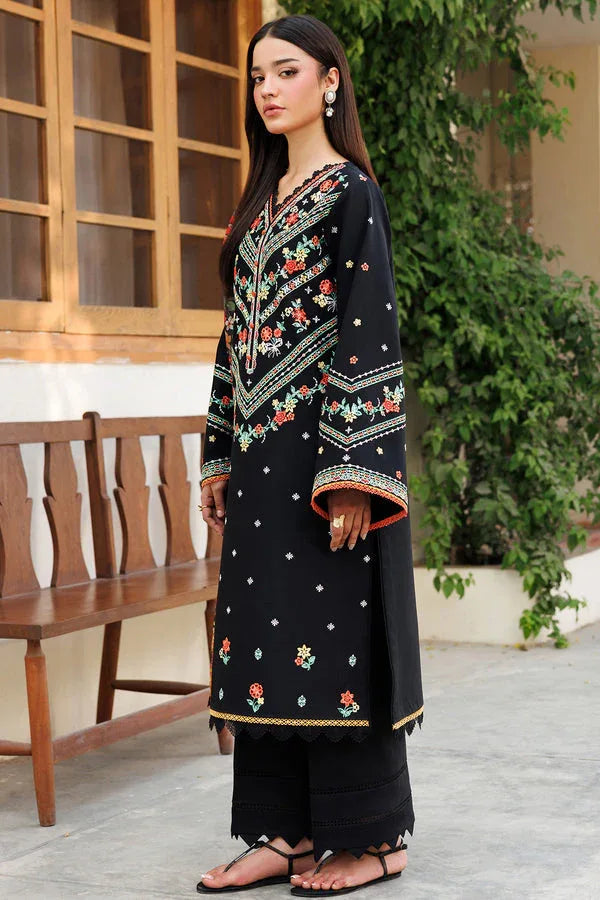 Farasha | Summer Weaves Embroidered Lawn | Midnight Veil - Aqsa Fabrics