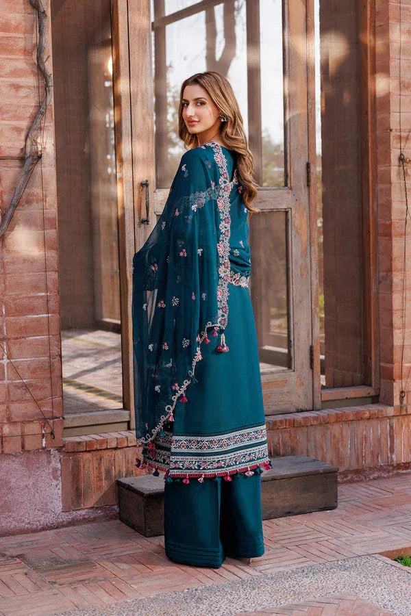 Farasha | Dastoor Embroidered Lawn SS24 | EMERALD CHARM - Aqsa Fabrics