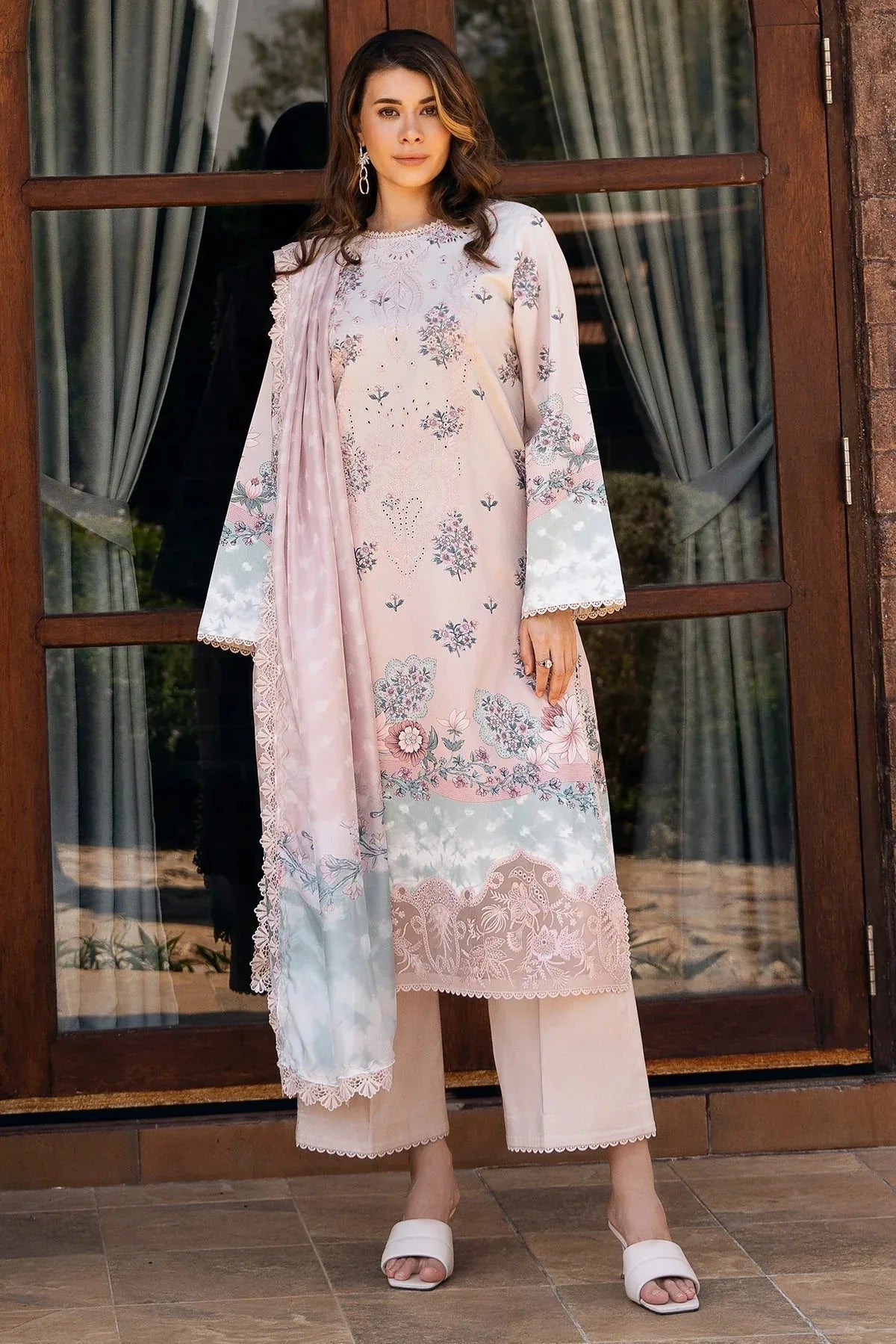 Afrozeh | Damask The Holiday Edit '25 - Lawn | Seraphina B - Aqsa Fabrics