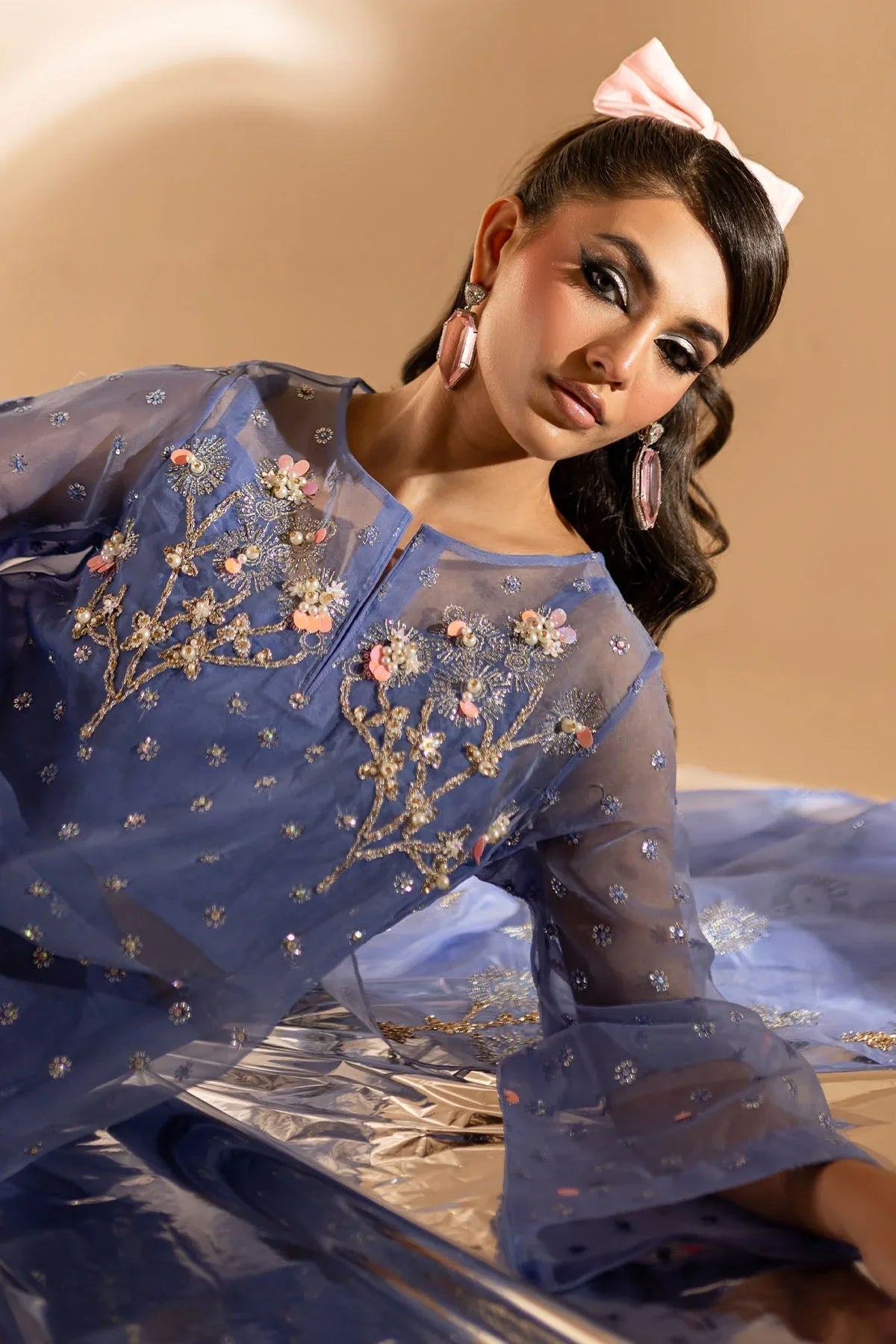Nureh | Tiny Twinkles | TW-03 BUBBLE BERRY - Aqsa Fabrics