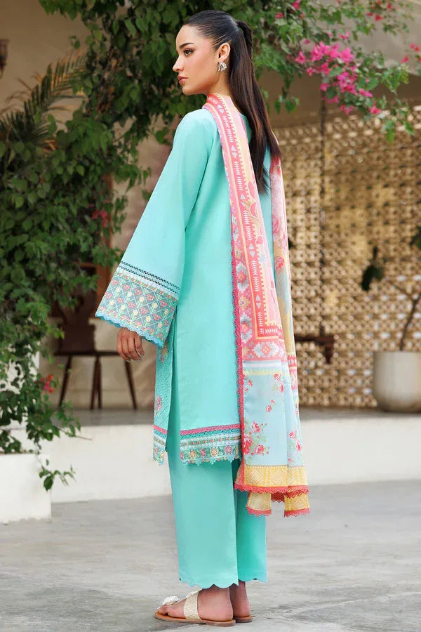 Farasha | Summer Weaves Embroidered Lawn | Ocean Veil - Aqsa Fabrics