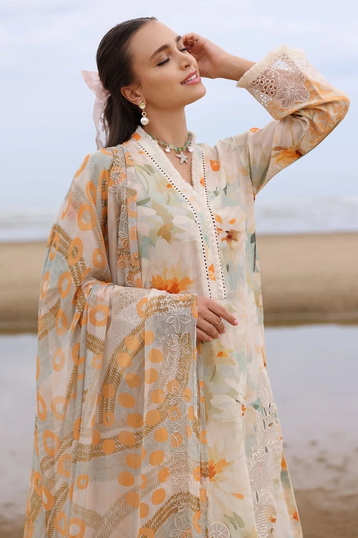 Nureh | Gardenia Embroidered Lawn 25 | NSG-169 - Aqsa Fabrics