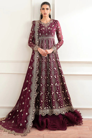 Farasha | Essence Formals 25 | Maroon Empress - Aqsa Fabrics