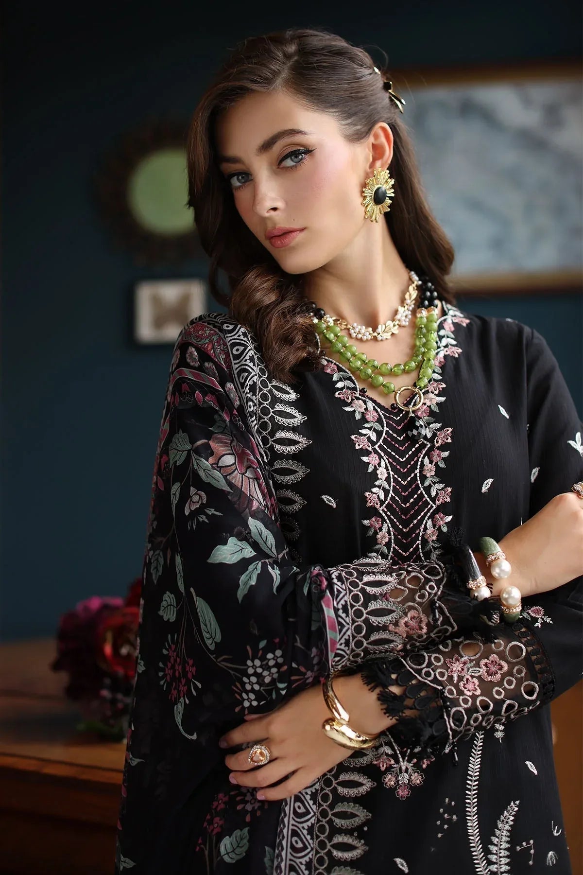 Nureh | Maya Lawn | NS-153 - Aqsa Fabrics