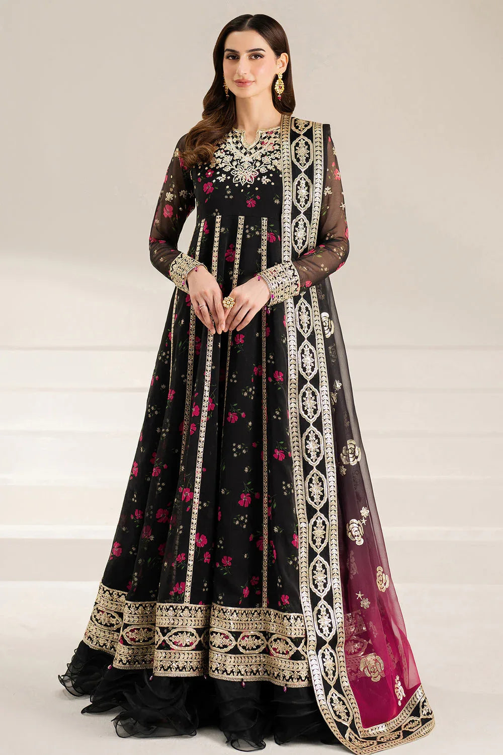 Farasha | Fiorella Formals | Fuchsia Night - Aqsa Fabrics