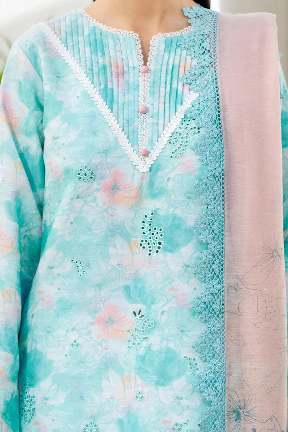 Farasha | Printed Essentials | Blue Dusk - Aqsa Fabrics
