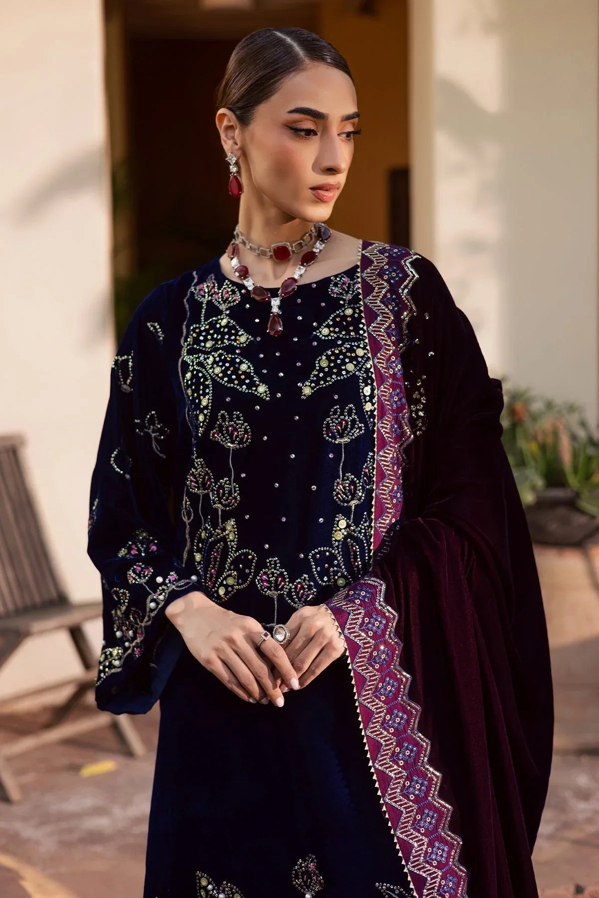 Nureh | Maya Velvet | NW-116 - Aqsa Fabrics