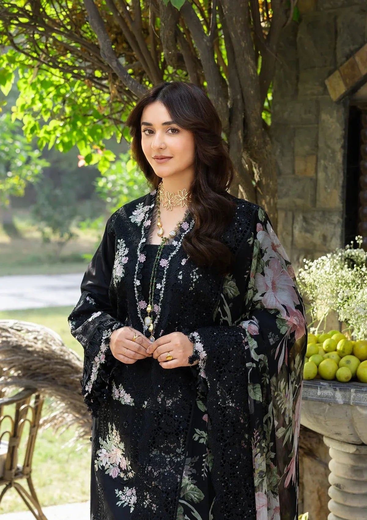 ELY-2B MIDNIGHT BLOSSOM - Aqsa Fabrics