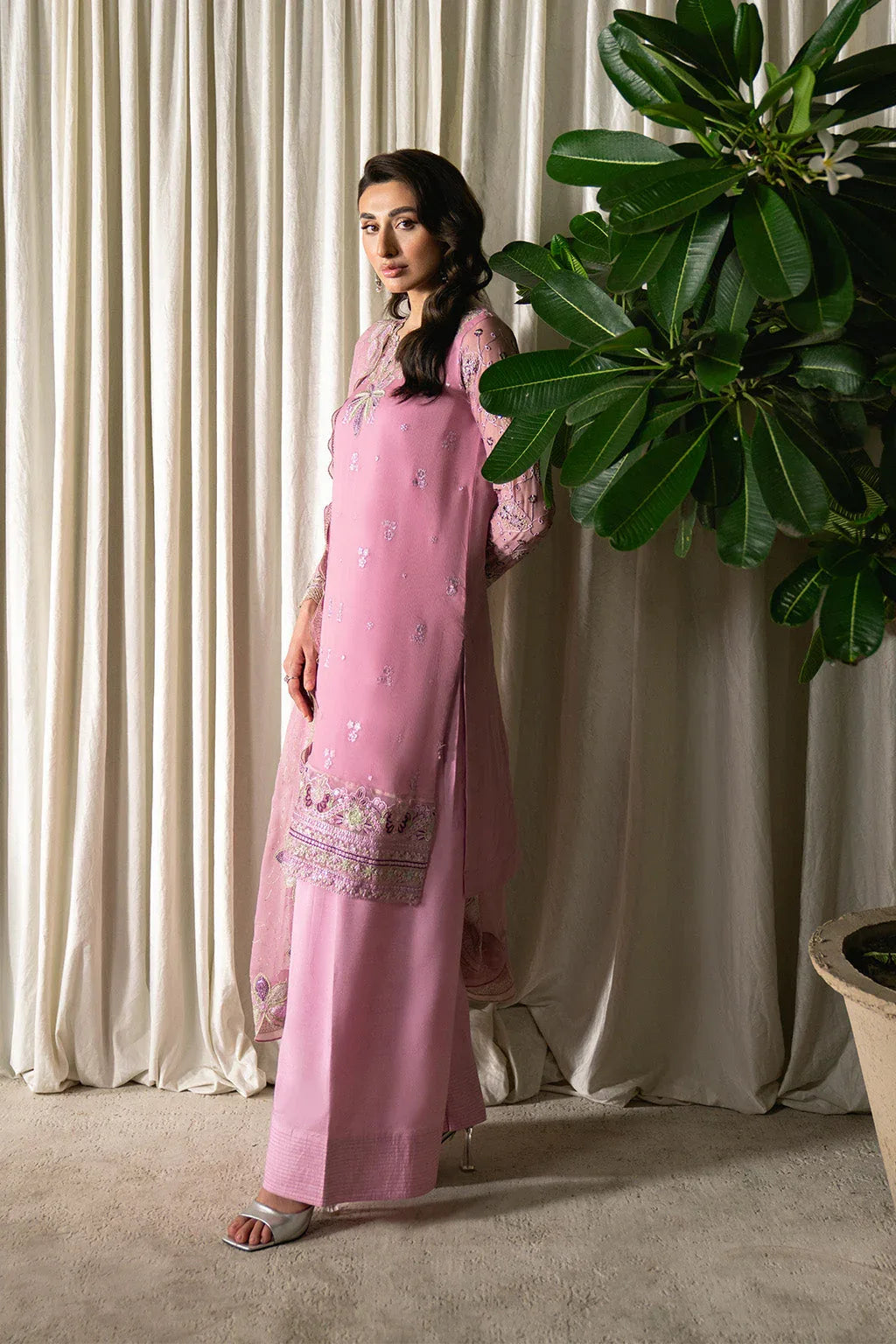 Neeshay | Ready to Wear Chiffon | RTW-CHFN-01 LILAC - Aqsa Fabrics