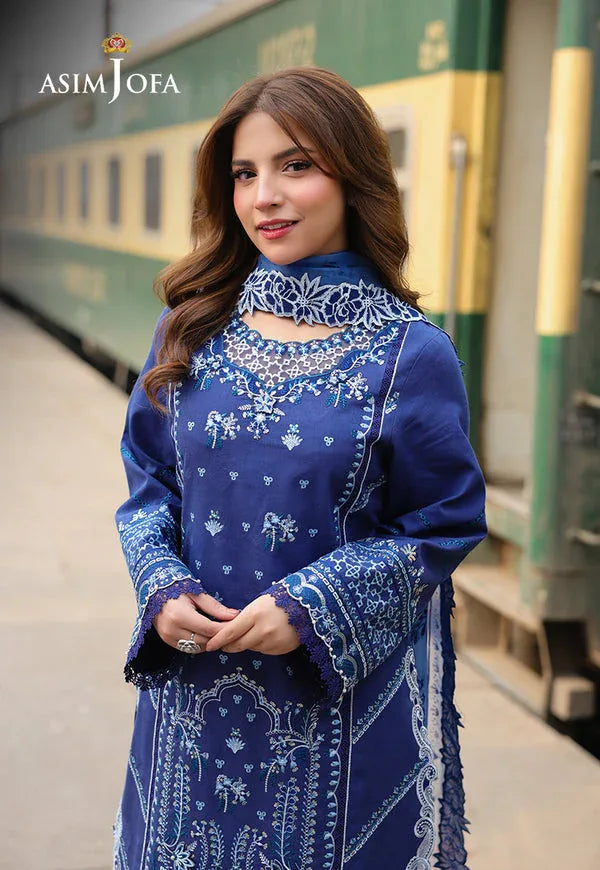 Asim Jofa | Summer Rhapsody |  AJUBU-02 Embroidered Jacquard - Aqsa Fabrics