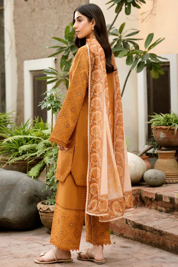 Farasha | Summer Weaves Embroidered Lawn | Golden Dusk - Aqsa Fabrics