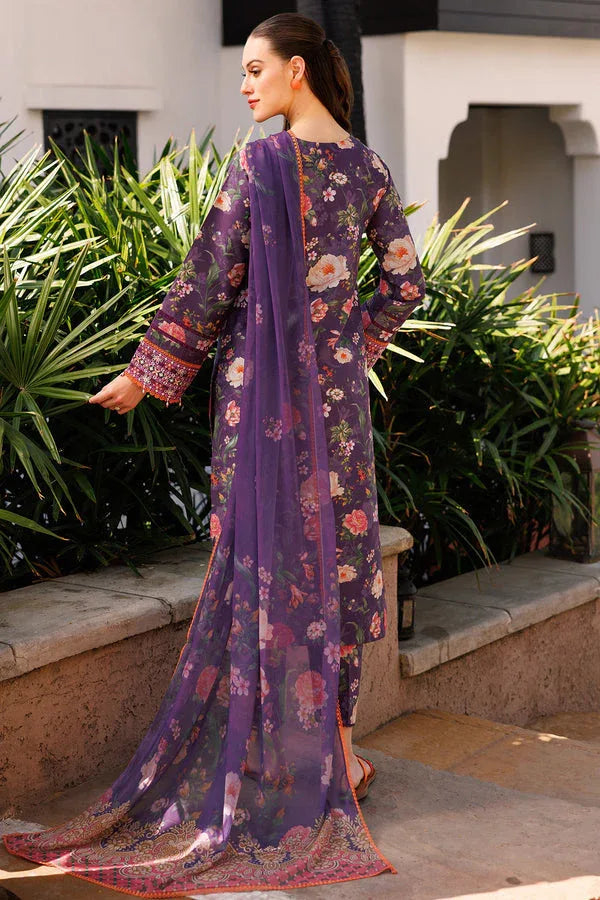 Farasha | Printed Essentials | Majestic Purple - Aqsa Fabrics