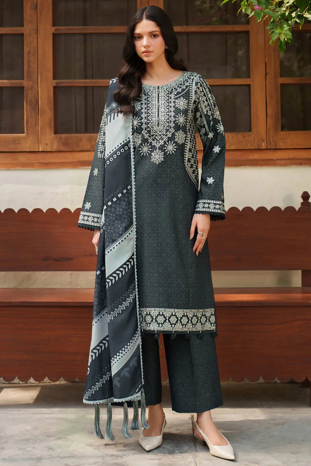 Farasha | Meline Premium Viscose 25 | Slate Gray - Aqsa Fabrics