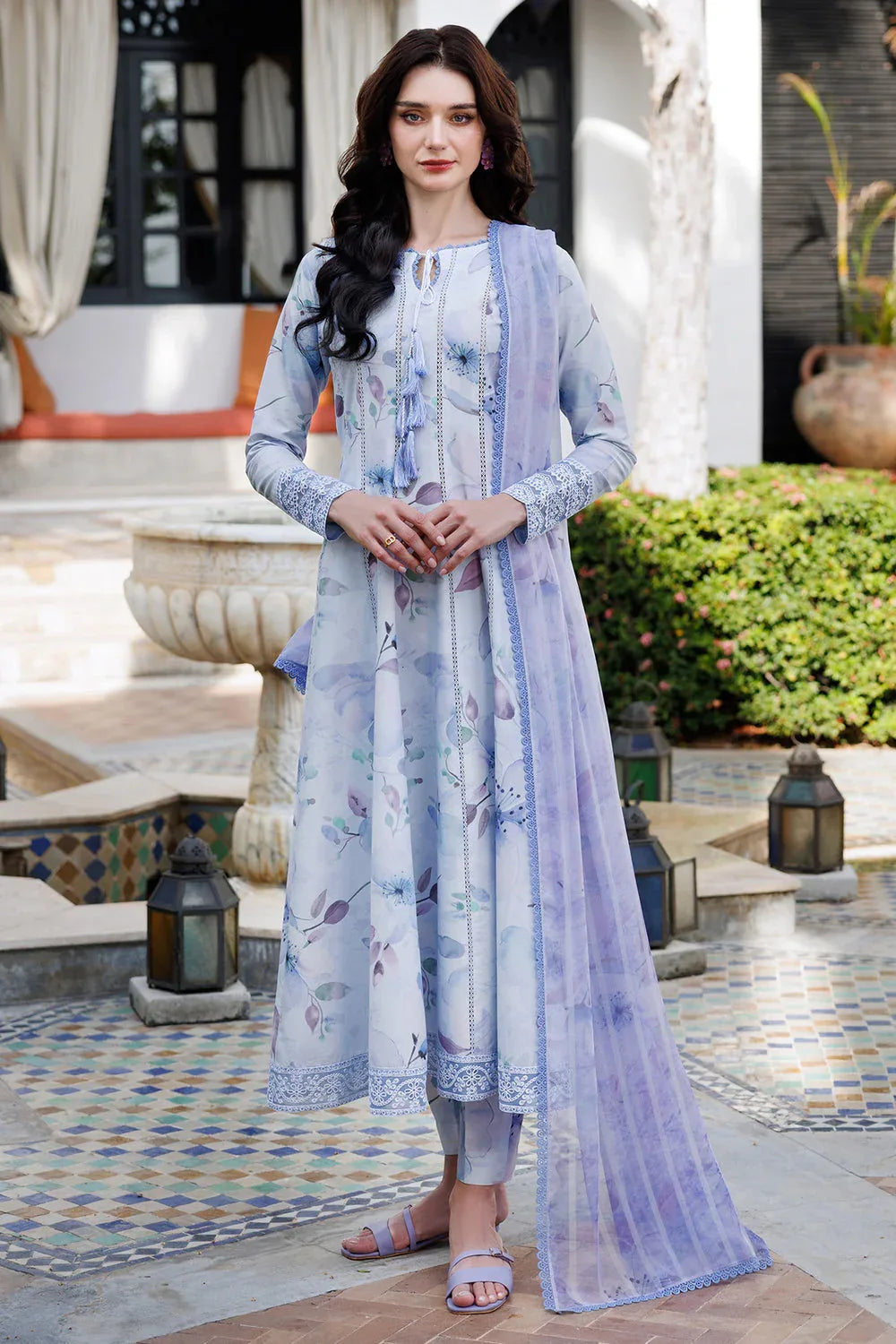 Farasha | Printed Essentials | Sky Breeze - Aqsa Fabrics