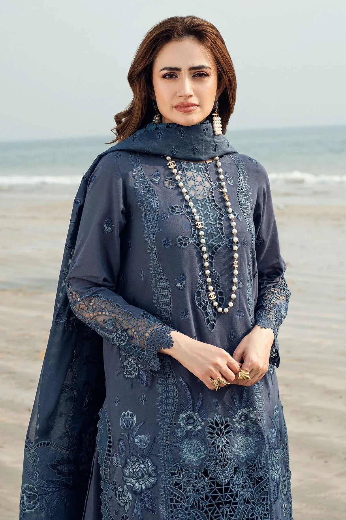 Nureh | Khuwab Luxury Lawn | NE-146 - Aqsa Fabrics