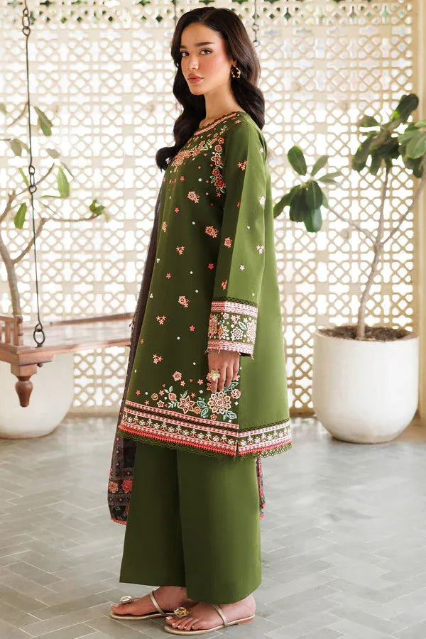 Farasha | Summer Weaves Embroidered Lawn | Olivine Dreams - Aqsa Fabrics