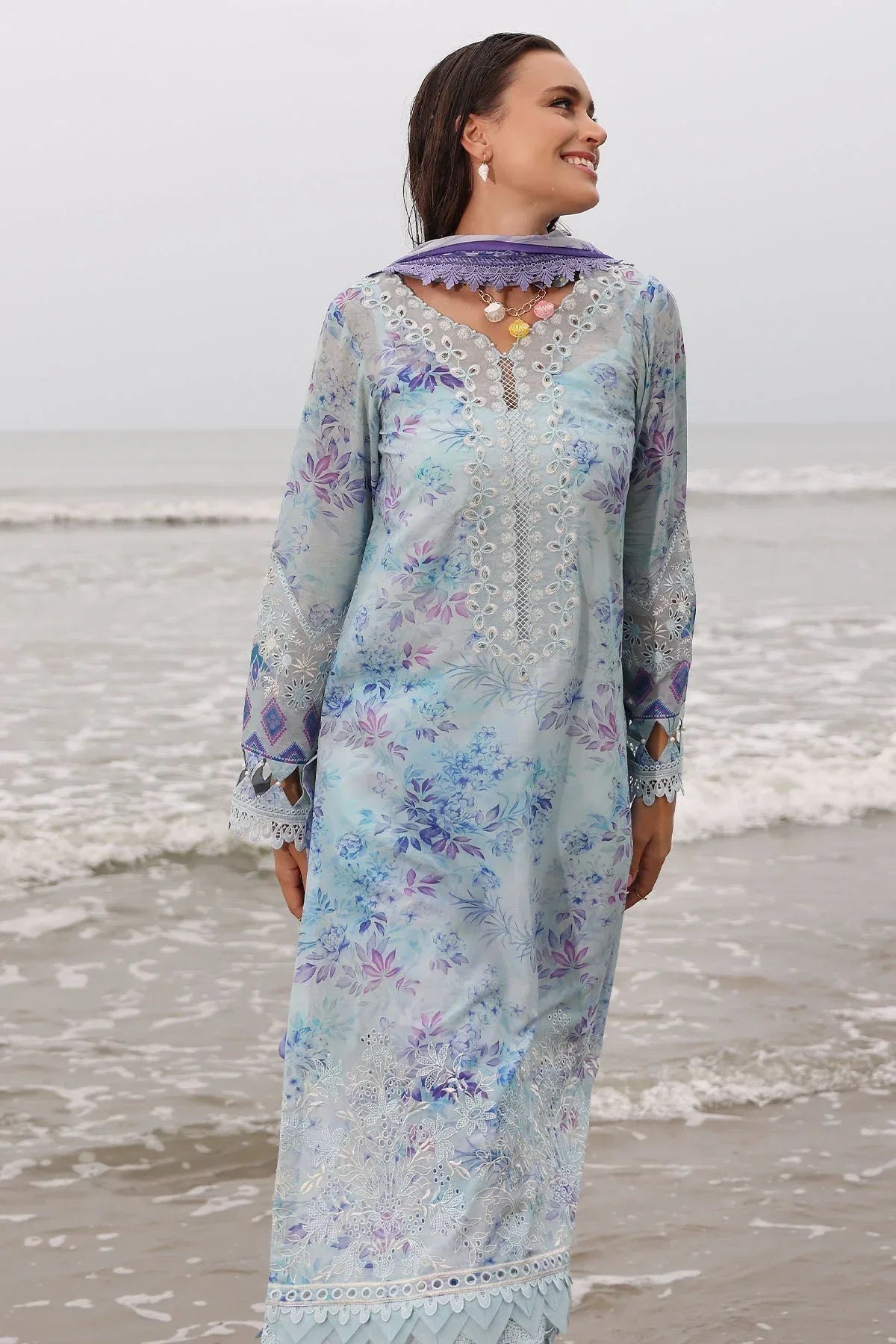 Nureh | Gardenia Embroidered Lawn 25 | NSG-176 - Aqsa Fabrics