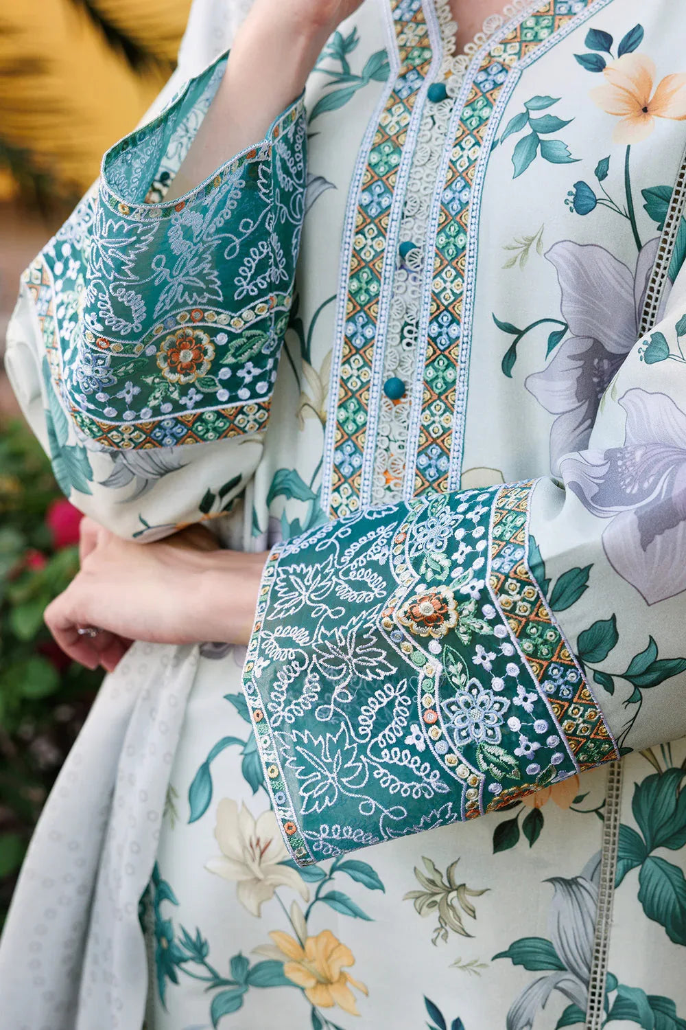 Farasha | Printed Essentials | Aqua Sparkle - Aqsa Fabrics