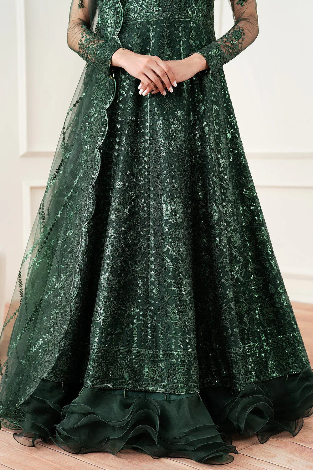 Farasha | Essence Formals 25 | Emerald Muse - Aqsa Fabrics