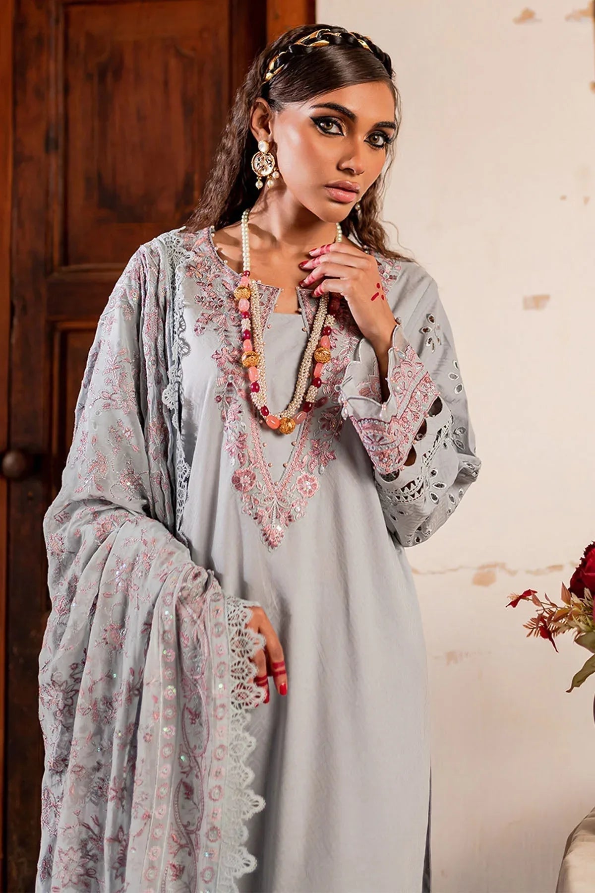 Nureh | Maya Lawn | NS-79 - Aqsa Fabrics