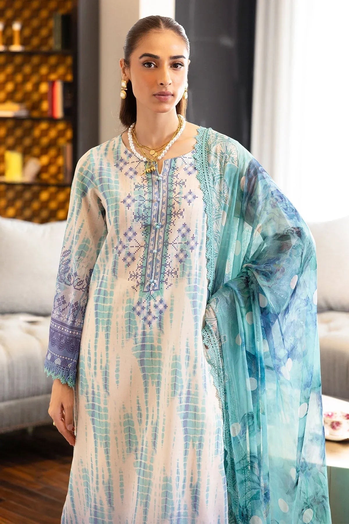 Nureh | Printed lawn 25 | SP-117 - Aqsa Fabrics
