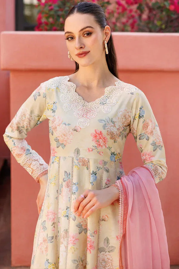 Farasha | Printed Essentials | Meadow Blush - Aqsa Fabrics
