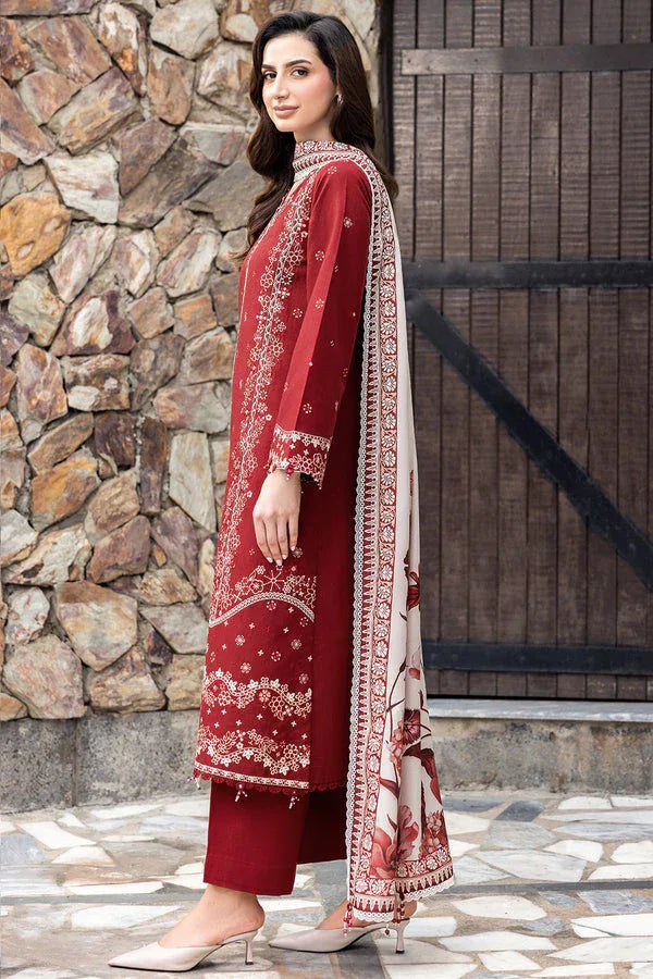 Farasha | Eminence Khaddar 25 | Claret - Aqsa Fabrics