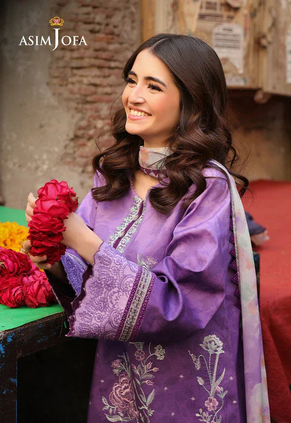 Asim Jofa | Summer Rhapsody | AJUBU-07 Embroidered Lawn - Aqsa Fabrics