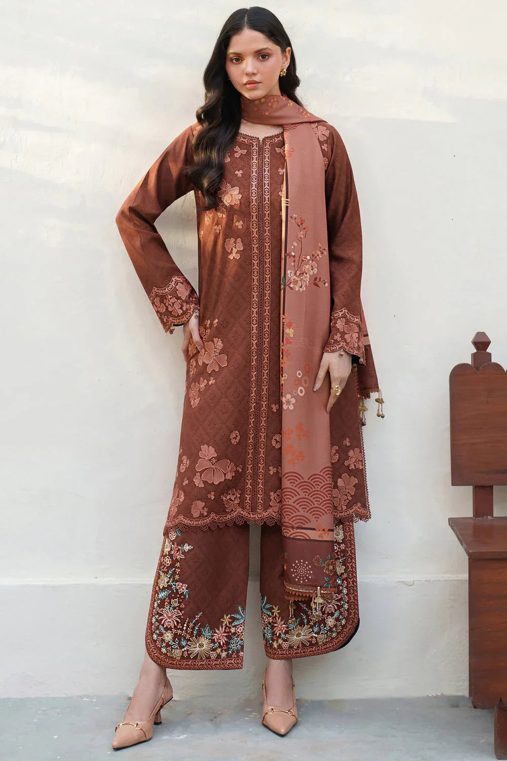 Farasha | Meline Premium Viscose 25 | Brown Clay - Aqsa Fabrics
