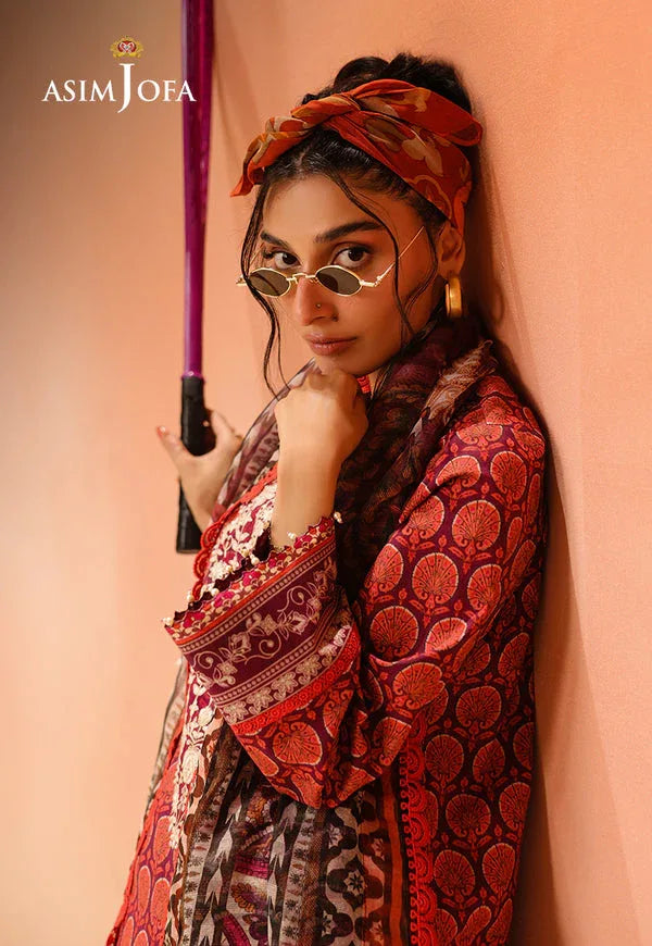 Asim Jofa | Summer Rhapsody | AJUBU-26 Printed Embroidered Lawn - Aqsa Fabrics