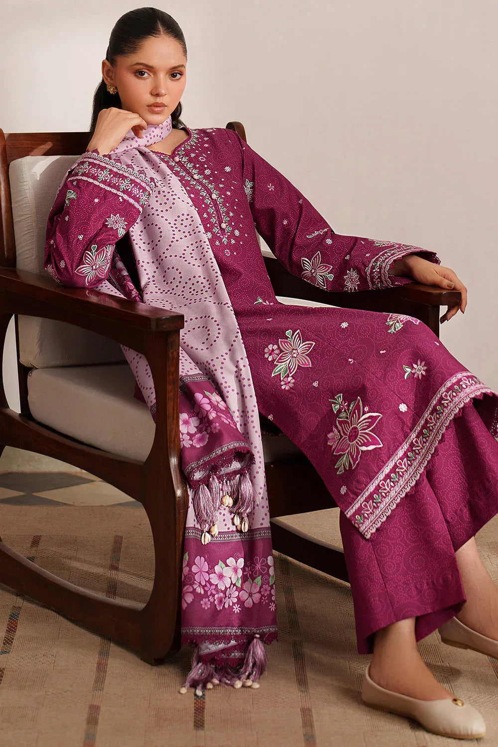 Farasha | Meline Premium Viscose 25 | Berry Blush - Aqsa Fabrics