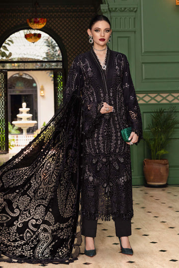 3 Piece Embroidered Linen Suit - Aqsa Fabrics