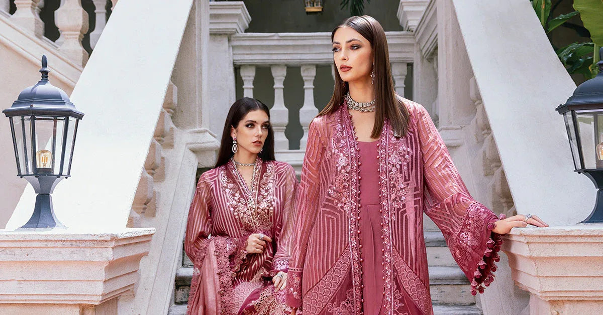 3 Piece Embroidered Organza Suit - Aqsa Fabrics