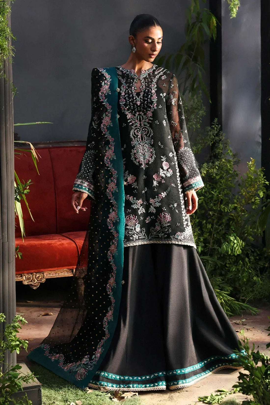 Afrozeh | La Fuchsia 25 | Larosea - Aqsa Fabrics