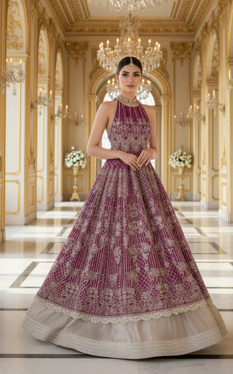 Embroidered Dress With Skirt and Dupatta