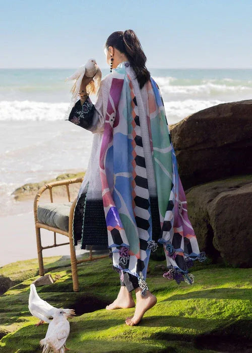Sadaf Fawad Khan | Siraa Lawn 25 | Kantha Rose - Aqsa Fabrics