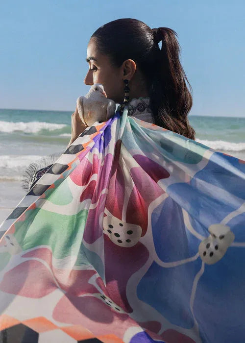 Sadaf Fawad Khan | Siraa Lawn 25 | Kantha Rose - Aqsa Fabrics
