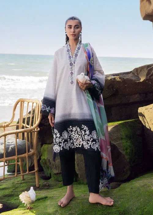 Sadaf Fawad Khan | Siraa Lawn 25 | Kantha Rose - Aqsa Fabrics