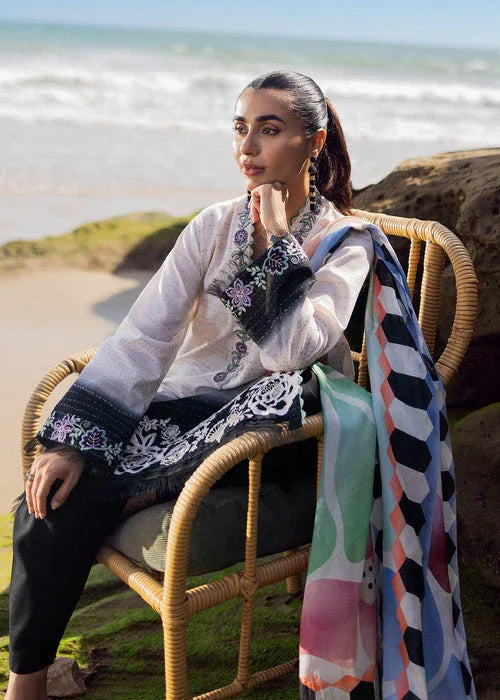 Sadaf Fawad Khan | Siraa Lawn 25 | Kantha Rose - Aqsa Fabrics