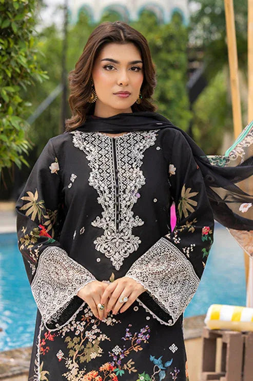 Saad Shaikh | Lawn 25 | Black - Zestel - Aqsa Fabrics