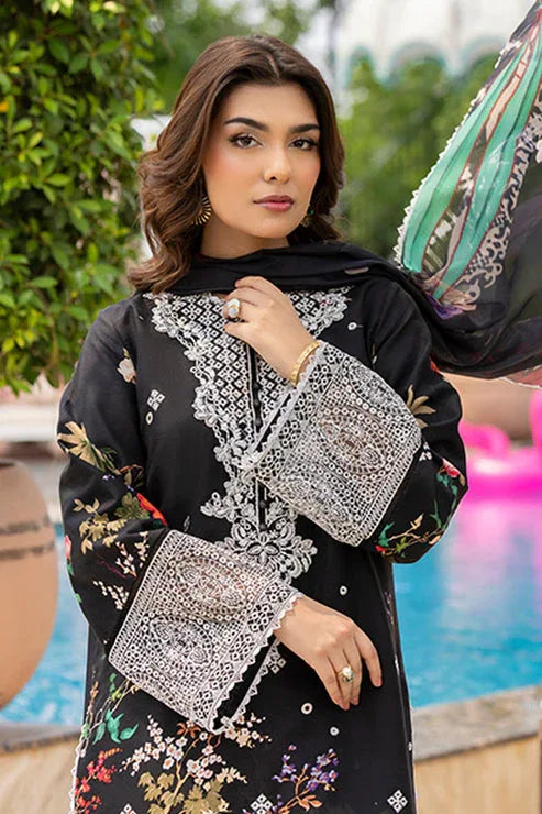 Saad Shaikh | Lawn 25 | Black - Zestel - Aqsa Fabrics