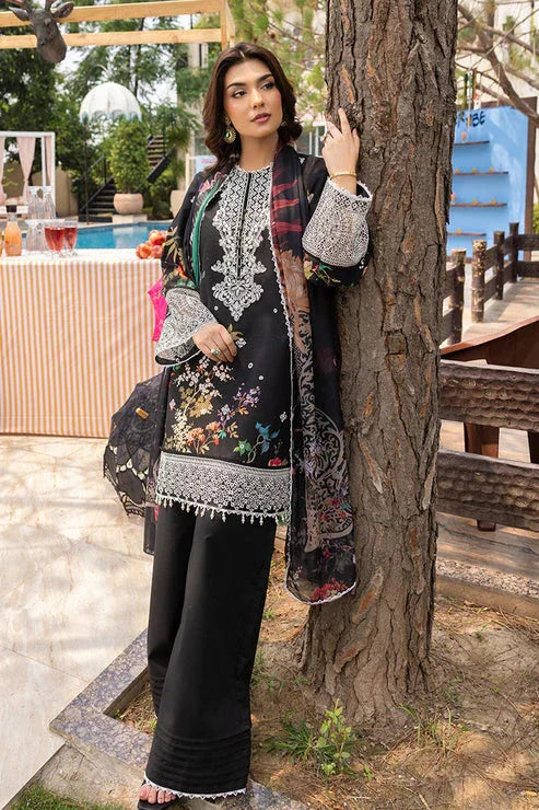 Saad Shaikh | Lawn 25 | Black - Zestel - Aqsa Fabrics