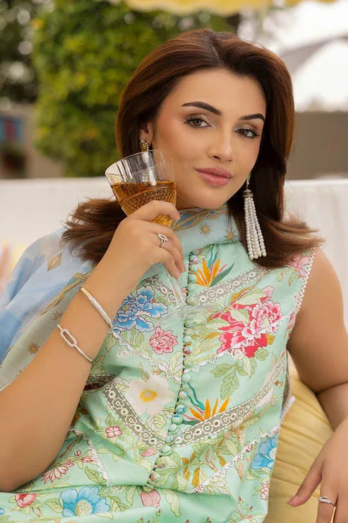 Saad Shaikh | Lawn 25 | See Green - Mintara - Aqsa Fabrics