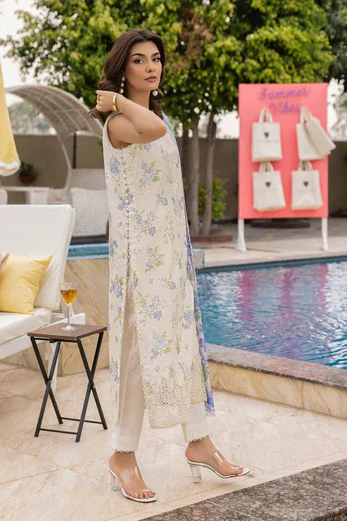 Saad Shaikh | Lawn 25 | Offwhite - Tropelle - Aqsa Fabrics