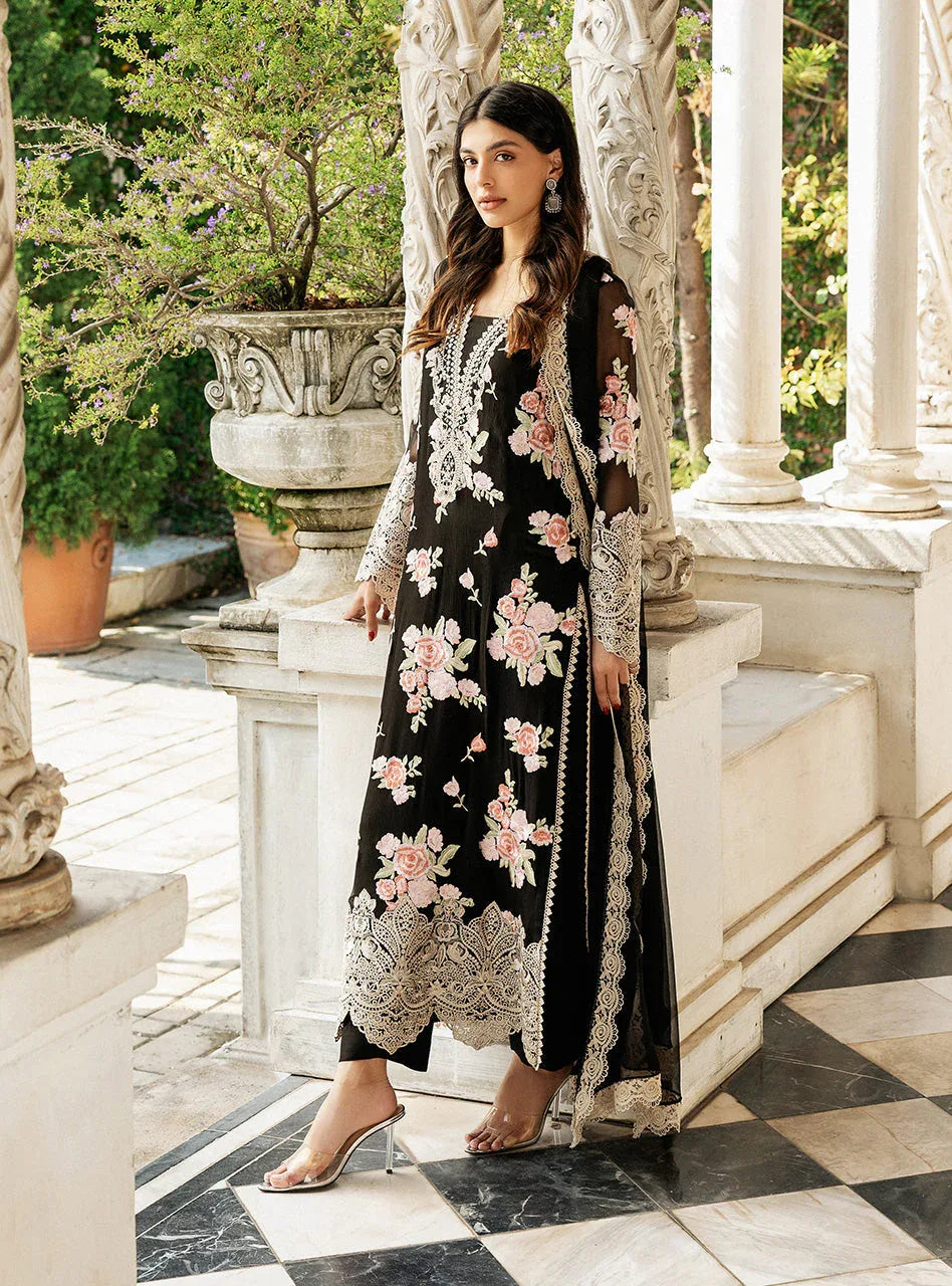 Zainab Chottani | Ramadan Edit 25 | Black Rose Waltz - Aqsa Fabrics