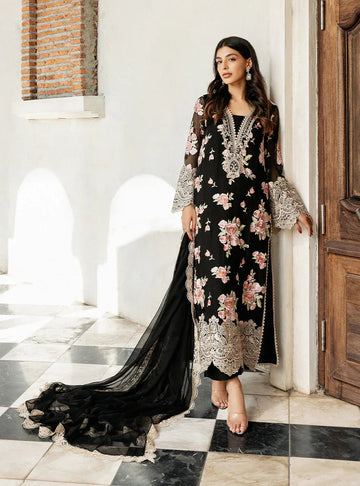 Zainab Chottani | Ramadan Edit 25 | Black Rose Waltz - Aqsa Fabrics