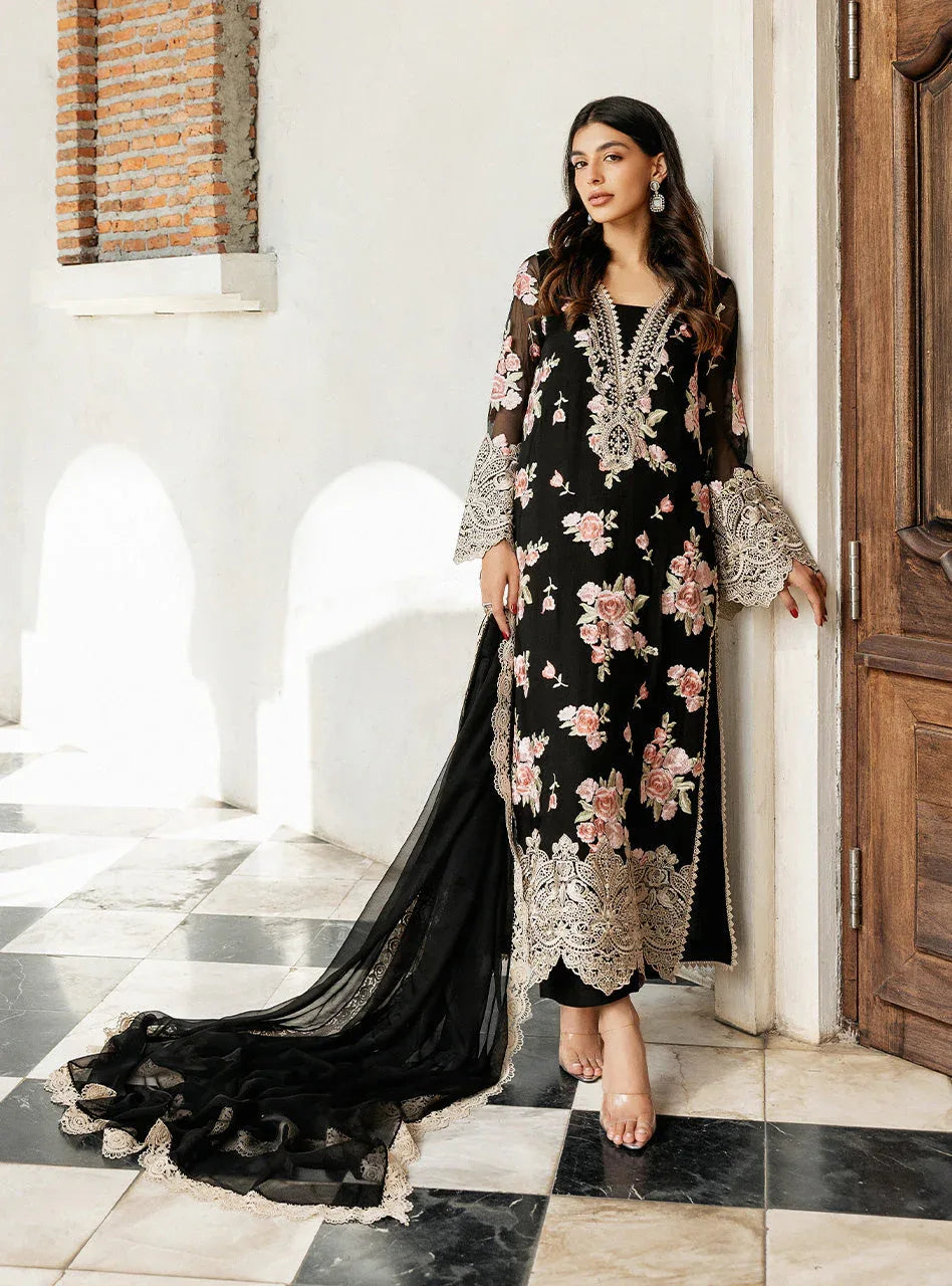 Zainab Chottani | Ramadan Edit 25 | Black Rose Waltz - Aqsa Fabrics