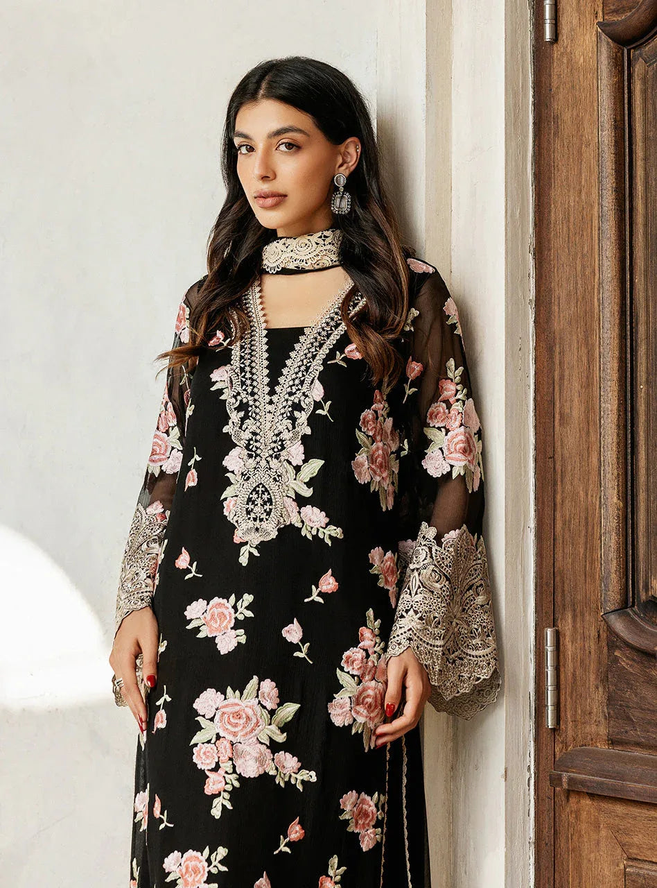 Zainab Chottani | Ramadan Edit 25 | Black Rose Waltz - Aqsa Fabrics