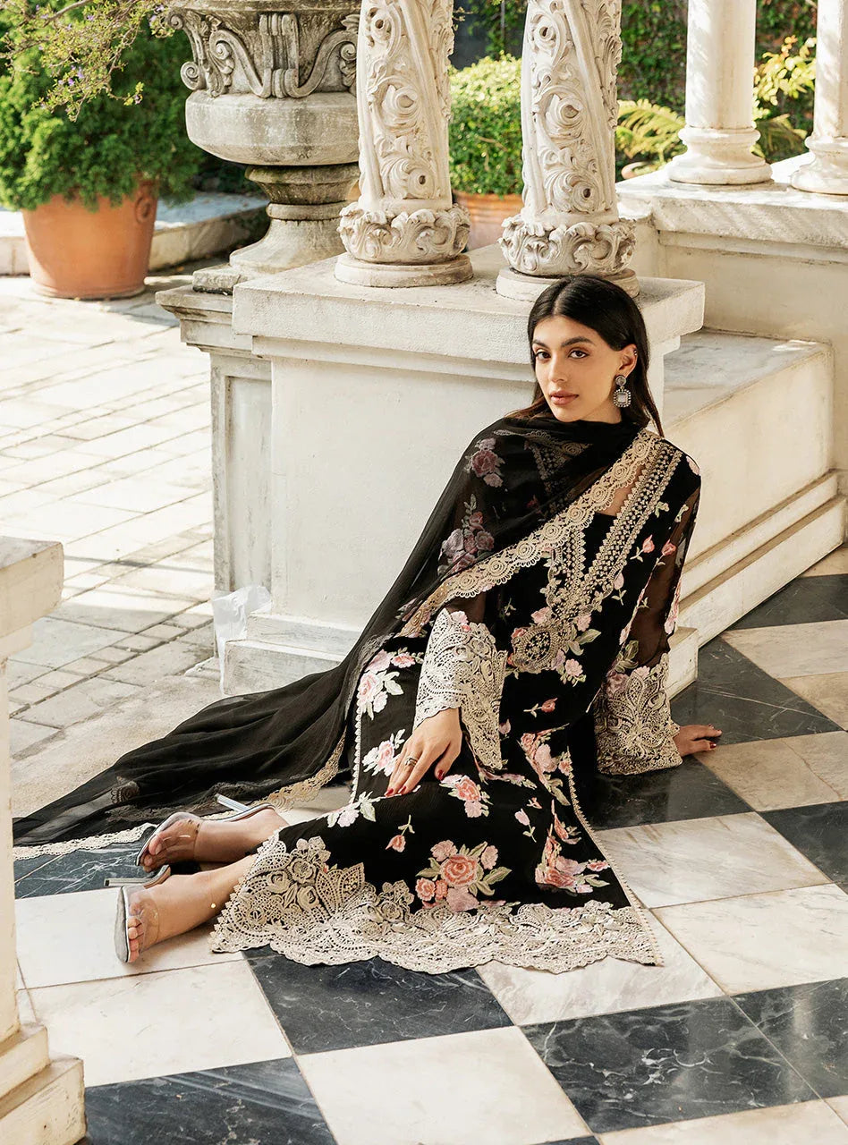 Zainab Chottani | Ramadan Edit 25 | Black Rose Waltz - Aqsa Fabrics