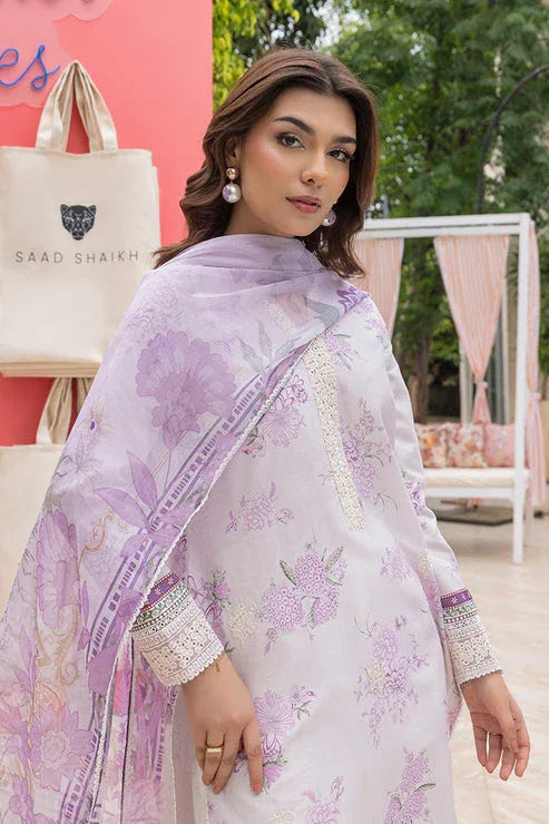 Saad Shaikh | Lawn 25 | Lilac Haze - Aqsa Fabrics